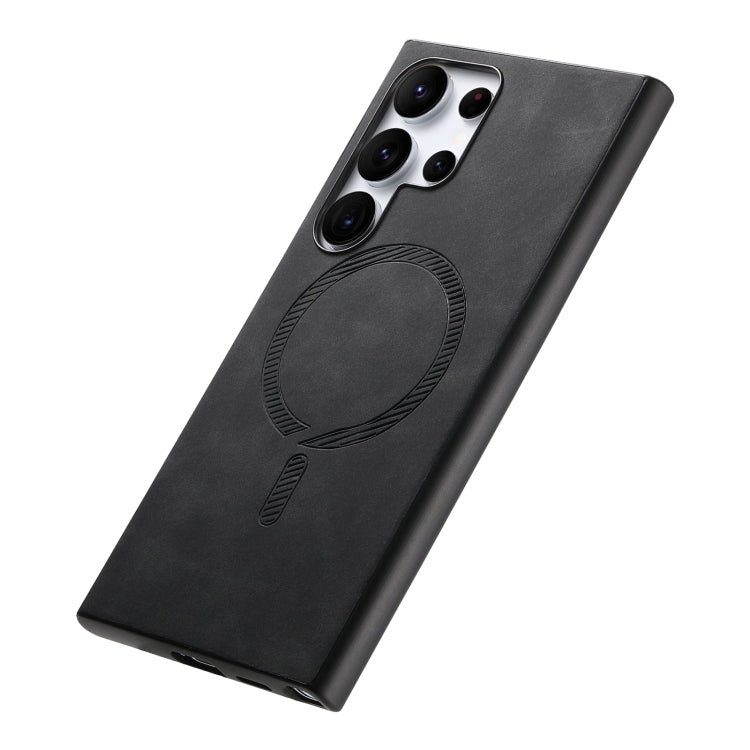 For Samsung Galaxy S23 5G Solid Color Retro Magsafe PU Back Cover Phone Case(Black) by buy2fix