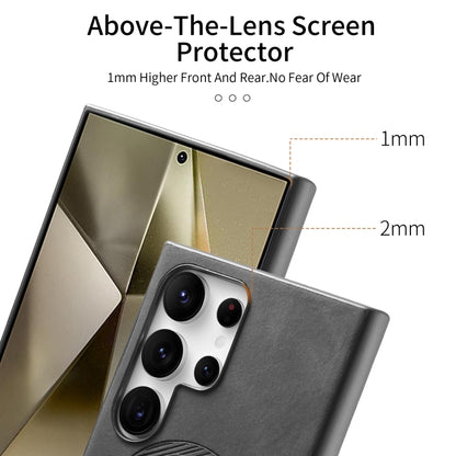 For Samsung Galaxy S23 5G Solid Color Retro Magsafe PU Back Cover Phone Case(Black) by buy2fix