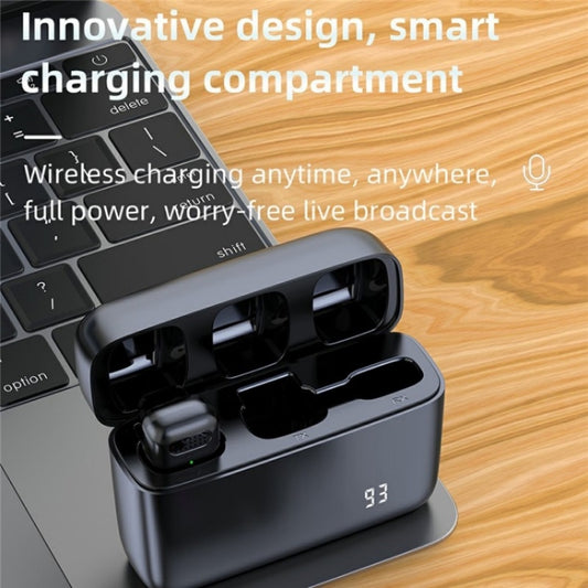 K13 2 in 1 Lavalier Wireless Microphone with 8 Pin Receiver & Charging Station by buy2fix