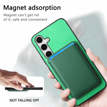 For Samsung Galaxy S25 5G Retro Magsafe Card Bag PU Back Cover Phone Case(Green) by buy2fix