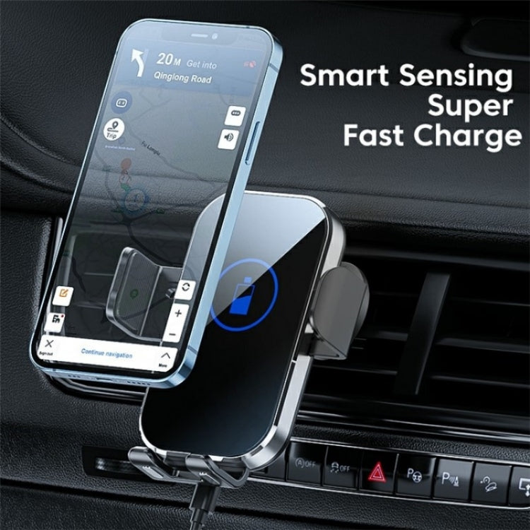 X10 15W Wireless Fast Charging Car Phone Navigation Holder(黑色) - Car Holders by buy2fix | Online Shopping UK | buy2fix