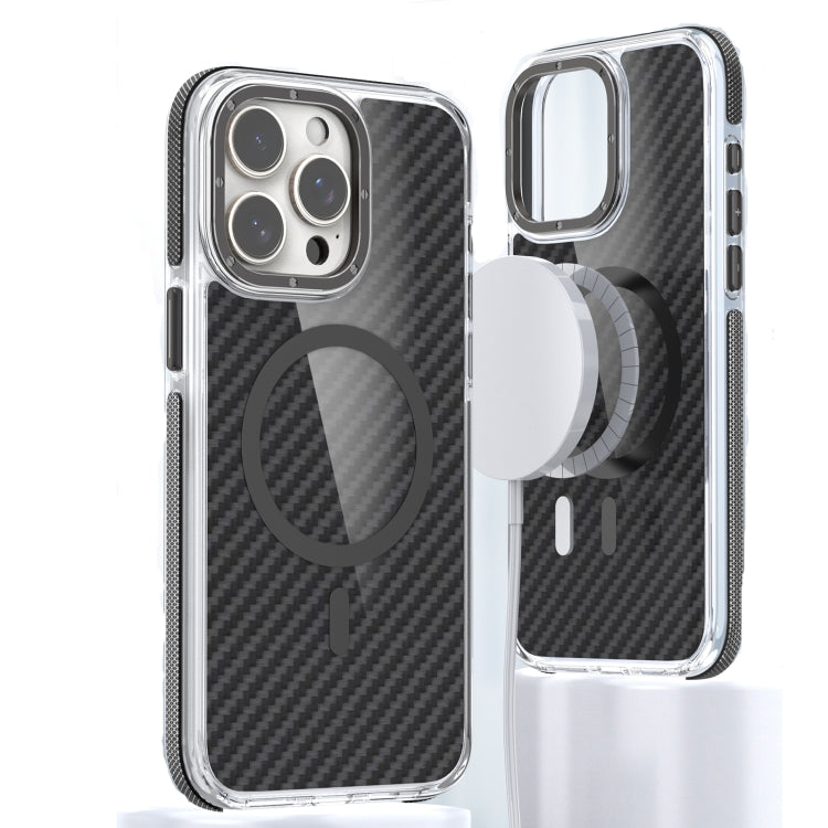 For iPhone 14 Pro Max Magsafe Dual-Color Carbon Fiber Phone Case(Black) - iPhone 14 Pro Max Cases by buy2fix | Online Shopping UK | buy2fix