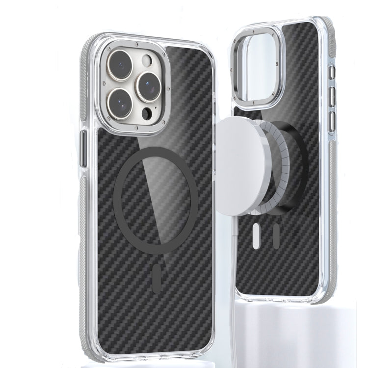 For iPhone 13 Pro Magsafe Dual-Color Carbon Fiber Phone Case(Grey) - iPhone 13 Pro Cases by buy2fix | Online Shopping UK | buy2fix