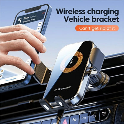 X12 Car Air Vent Touch Sensing Wireless Phone Charger Holder(Silver) - Wireless Charging Pads by buy2fix | Online Shopping UK | buy2fix