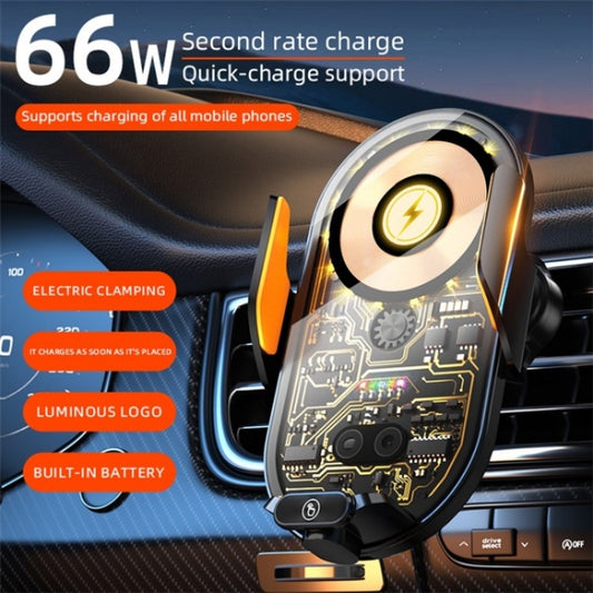C23 66W Car Air Vent Phone Holder Wireless Charger(Gold) by buy2fix