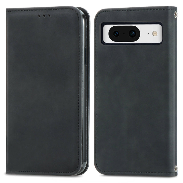 For Google Pixel 9 Retro Skin Feel Magnetic Flip Leather Phone Case(Black) - Google Cases by buy2fix | Online Shopping UK | buy2fix