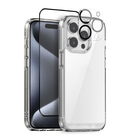 For iPhone 15 Pro NORTHJO 3 in 1 Clear Phone Case with Screen Film + Rear Lens Film - iPhone 15 Pro Cases by NORTHJO | Online Shopping UK | buy2fix