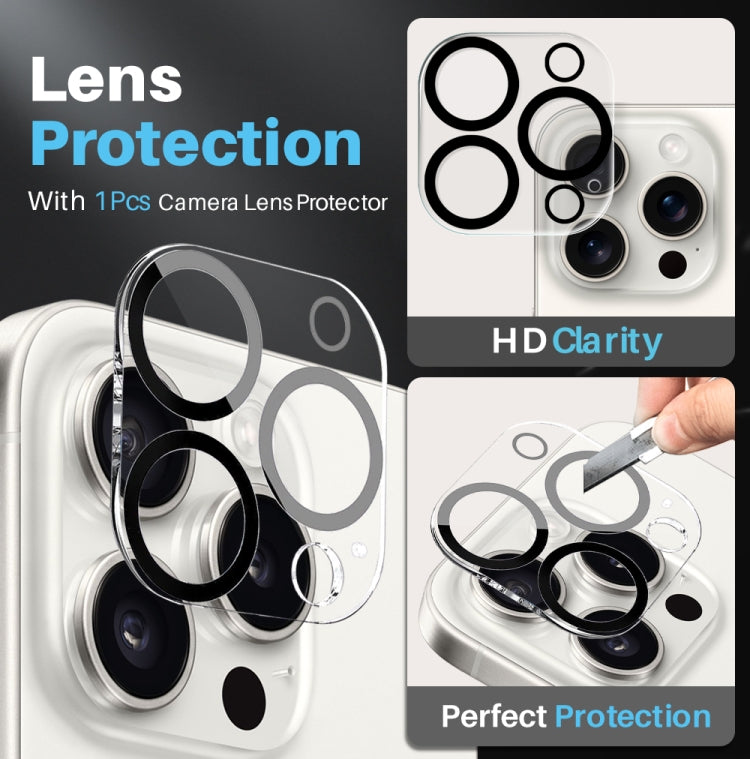 For iPhone 15 Pro NORTHJO 3 in 1 Clear Phone Case with Screen Film + Rear Lens Film - iPhone 15 Pro Cases by NORTHJO | Online Shopping UK | buy2fix