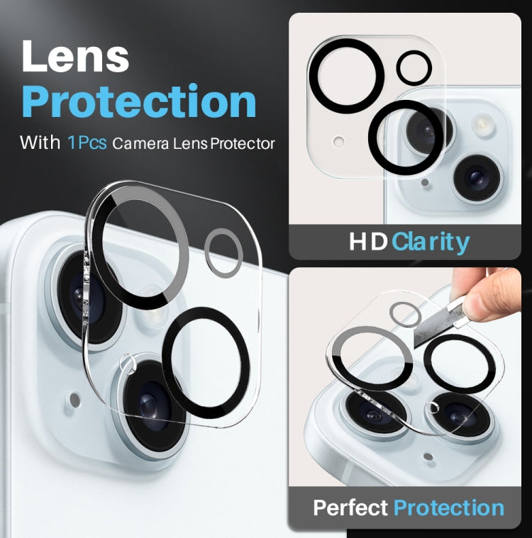 For iPhone 15 NORTHJO 3 in 1 Clear Phone Case with Screen Film + Rear Lens Film - iPhone 15 Tempered Glass by NORTHJO | Online Shopping UK | buy2fix