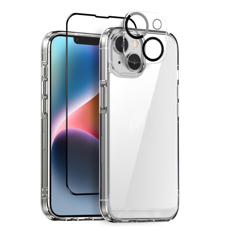 For iPhone 14 Plus NORTHJO 3 in 1 Clear Phone Case with Screen Film + Rear Lens Film - iPhone 14 Plus Cases by NORTHJO | Online Shopping UK | buy2fix