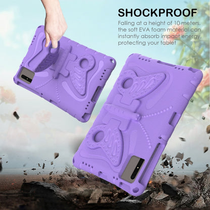 For Samsung Galaxy Tab S8 11 X700N Butterfly Bracket EVA Shockproof Tablet Case(Light Purple) by buy2fix