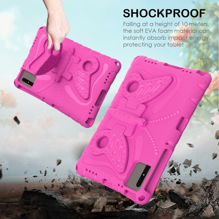 For Samsung Galaxy Tab S8 11 X700N Butterfly Bracket EVA Shockproof Tablet Case(Rose Red) by buy2fix