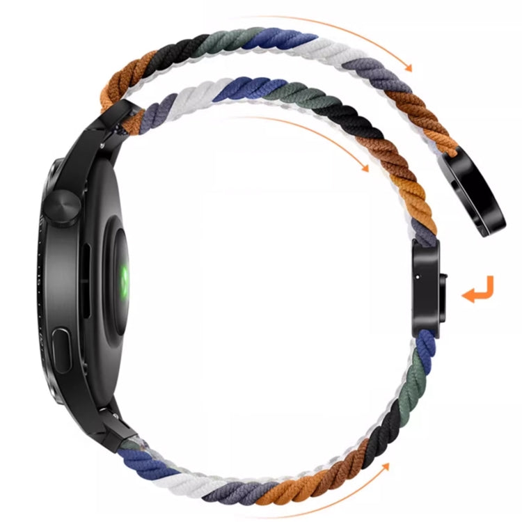 For Samsung Galaxy Fit3 Magnetic Buckle Nylon Braid Watch Band(Colorful White) by buy2fix