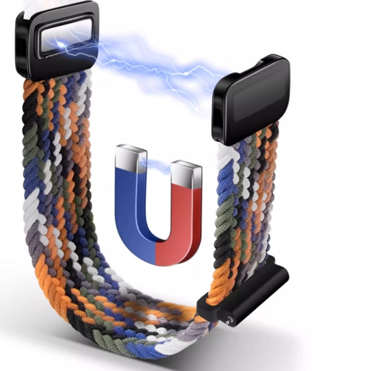 For Samsung Galaxy Fit3 Magnetic Buckle Nylon Braid Watch Band(Colorful White) by buy2fix