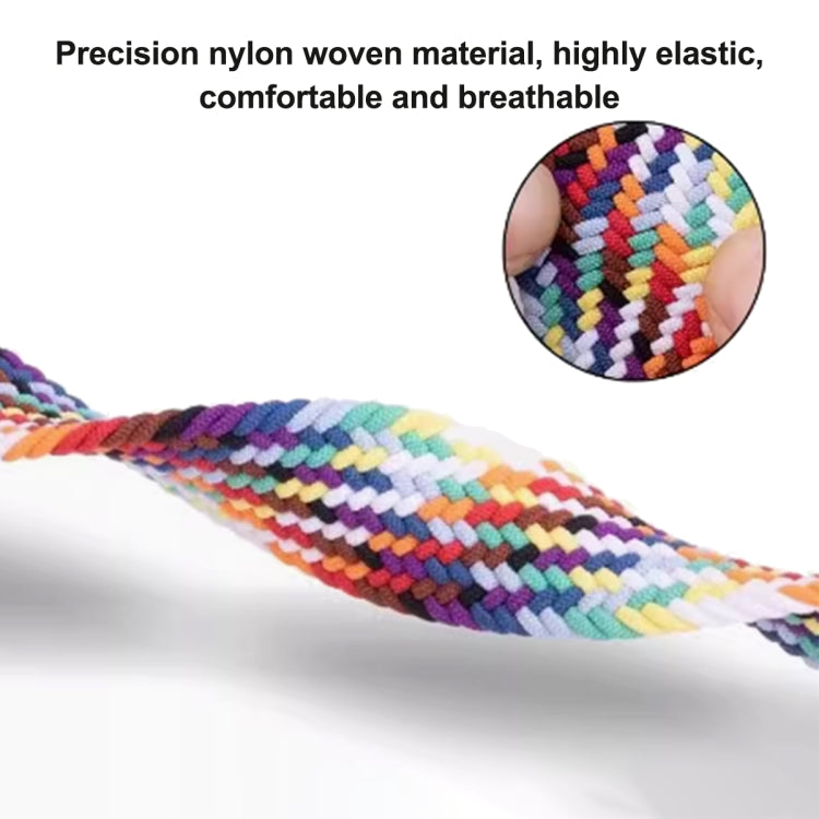 For Samsung Galaxy Fit3 Magnetic Buckle Nylon Braid Watch Band(Colorful White) by buy2fix