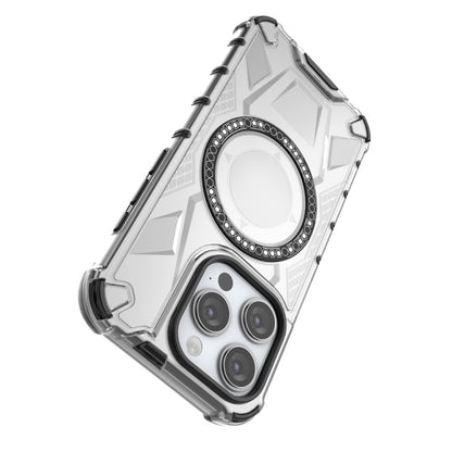 For iPhone 15 Pro MagSafe Armor Holder PC Hybrid TPU Phone Case(Black) by buy2fix