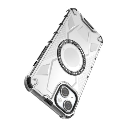 For iPhone 15 Plus MagSafe Armor Holder PC Hybrid TPU Phone Case(White) by buy2fix