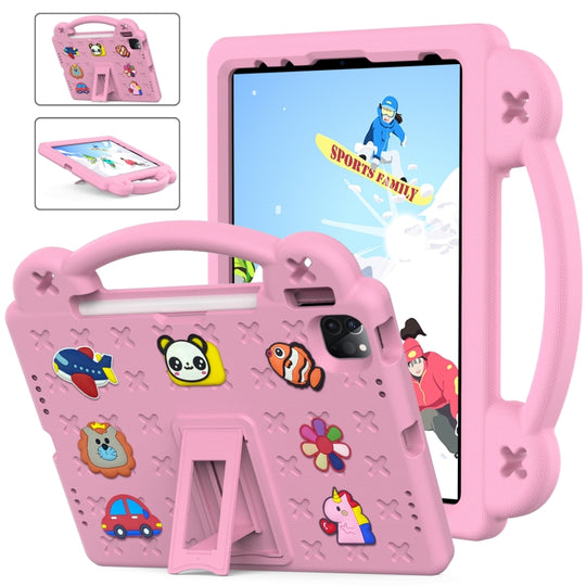 For iPad Air 11 2026 / 2025 / 2024 Handle Kickstand Children EVA Shockproof Tablet Case(Pink)