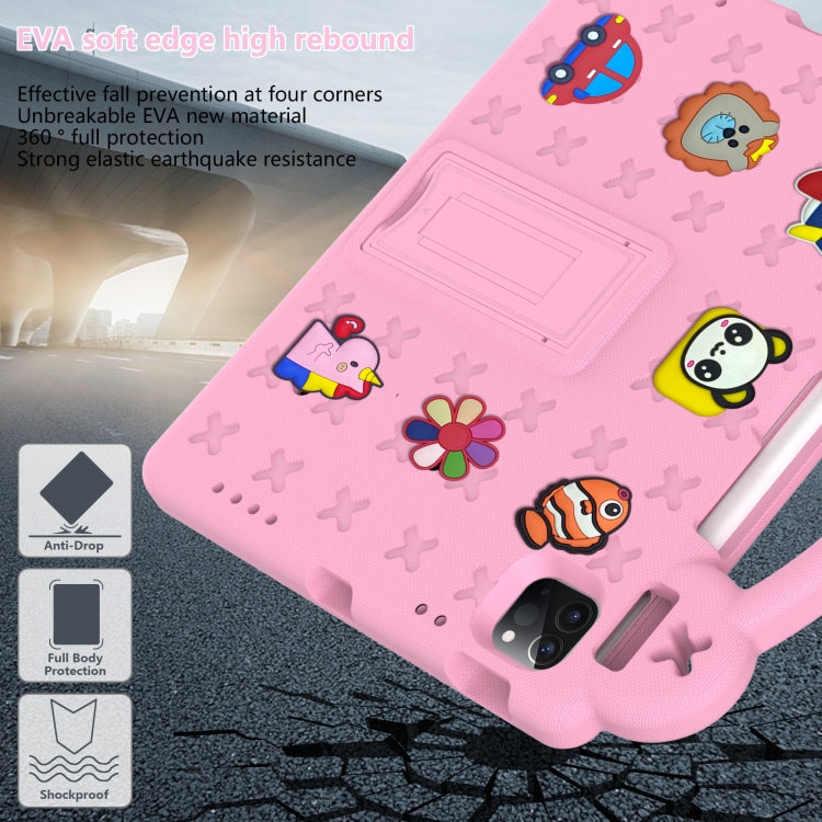 For iPad Air 11 2024 Handle Kickstand Children EVA Shockproof Tablet Case(Pink) - iPad Air 11 2024 Cases by buy2fix | Online Shopping UK | buy2fix