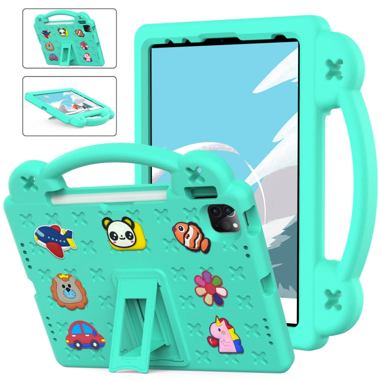 For iPad Air 11 2024 Handle Kickstand Children EVA Shockproof Tablet Case(Mint Green) - iPad Air 11 2024 Cases by buy2fix | Online Shopping UK | buy2fix