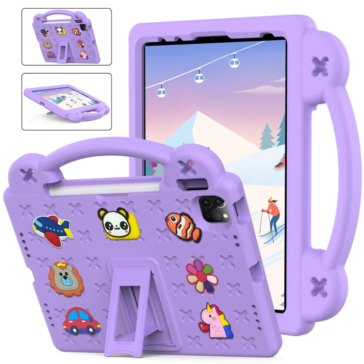 For iPad Air 11 2024 Handle Kickstand Children EVA Shockproof Tablet Case(Light Purple) - iPad Air 11 2024 Cases by buy2fix | Online Shopping UK | buy2fix