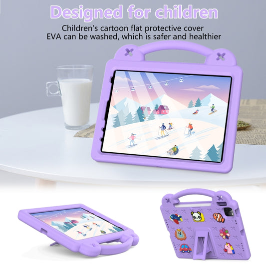 For iPad Air 11 2025 / 2024 Handle Kickstand Children EVA Shockproof Tablet Case(Light Purple) by buy2fix