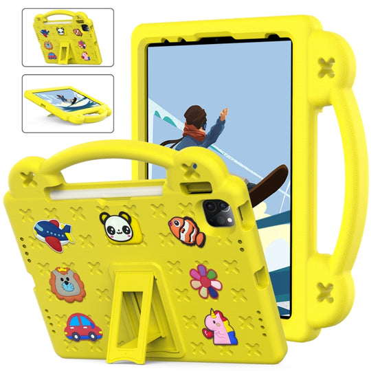For iPad Air 11 2026 / 2025 / 2024 Handle Kickstand Children EVA Shockproof Tablet Case(Yellow)