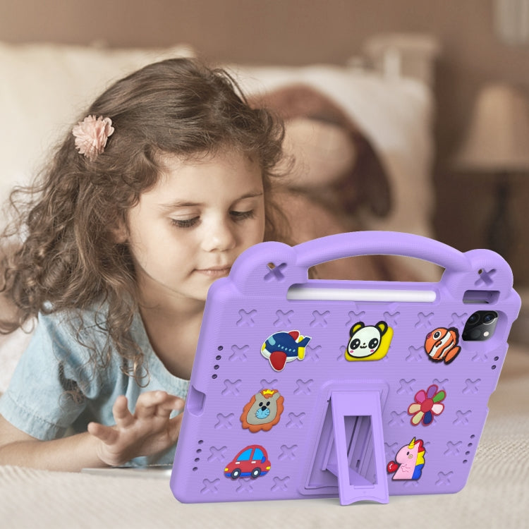 For  iPad Pro 11 2024 Handle Kickstand Children EVA Shockproof Tablet Case(Light Purple) - iPad Pro 11 2024 Cases by buy2fix | Online Shopping UK | buy2fix