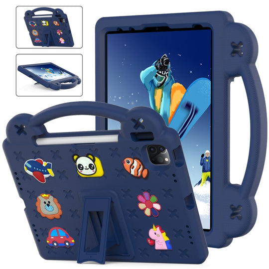 For  iPad Pro 11 2025 / 2024 Handle Kickstand Children EVA Shockproof Tablet Case(Navy Blue)