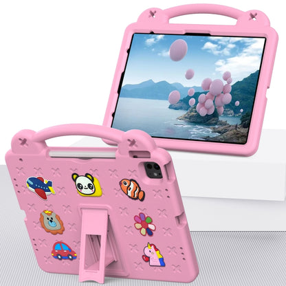 For iPad Air 13 2025 / 2024 Handle Kickstand Children EVA Shockproof Tablet Case(Pink) by buy2fix