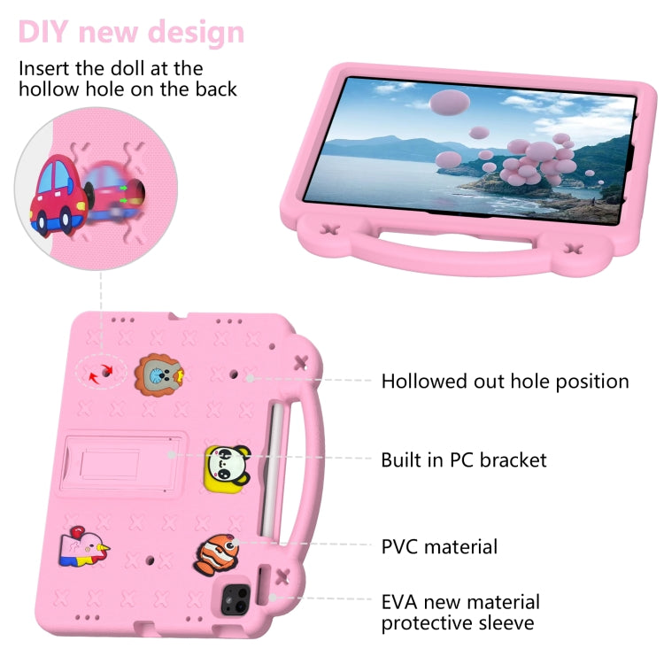 For iPad Air 13 2025 / 2024 Handle Kickstand Children EVA Shockproof Tablet Case(Pink) by buy2fix