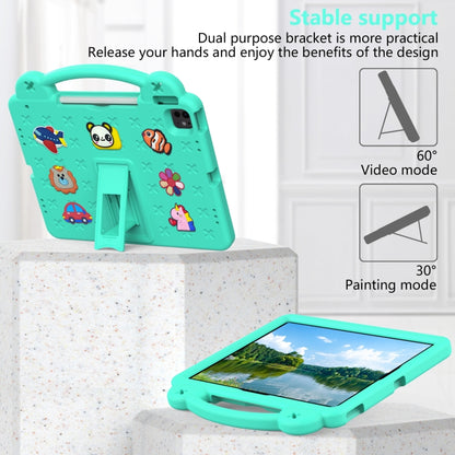 For iPad Pro 13 2025 / 2024 Handle Kickstand Children EVA Shockproof Tablet Case(Mint Green) by buy2fix