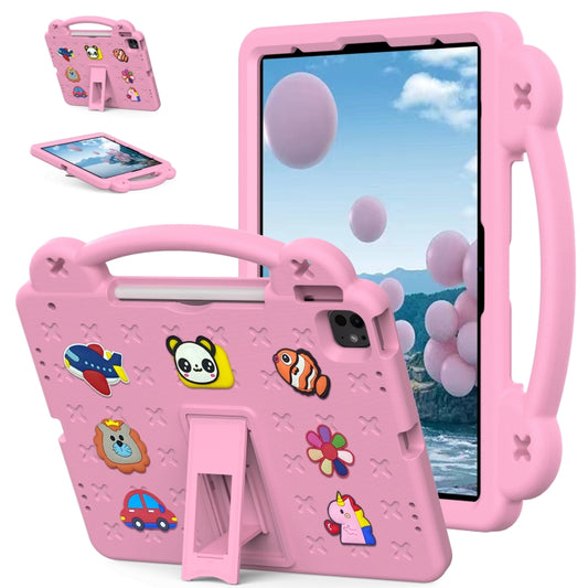 For iPad Pro 12.9 2022 / 2021 Handle Kickstand Children EVA Shockproof Tablet Case(Pink) - iPad Pro 12.9 (2022/2021) Cases by buy2fix | Online Shopping UK | buy2fix