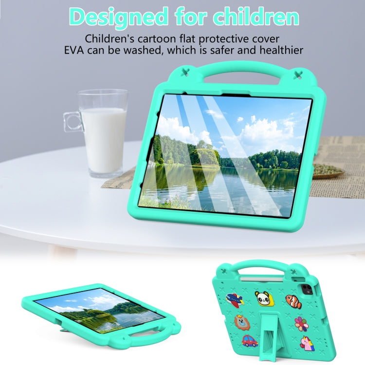For iPad Pro 12.9 2022 / 2021 Handle Kickstand Children EVA Shockproof Tablet Case(Mint Green) - iPad Pro 12.9 (2022/2021) Cases by buy2fix | Online Shopping UK | buy2fix
