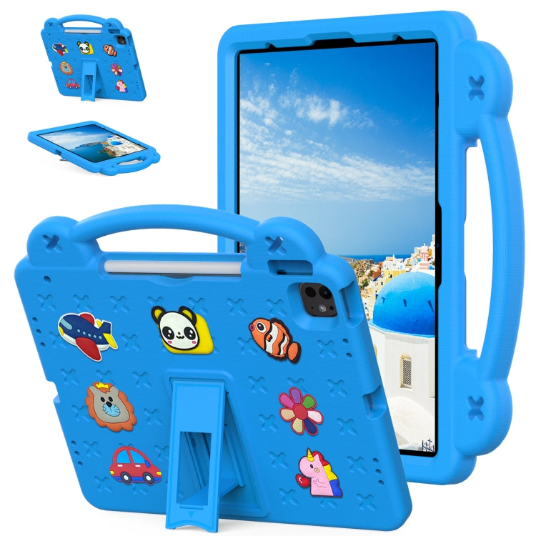 For iPad Pro 12.9 2022 / 2021 Handle Kickstand Children EVA Shockproof Tablet Case(Sky Blue) - iPad Pro 12.9 (2022/2021) Cases by buy2fix | Online Shopping UK | buy2fix