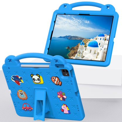 For iPad Pro 12.9 2022 / 2021 Handle Kickstand Children EVA Shockproof Tablet Case(Sky Blue) - iPad Pro 12.9 (2022/2021) Cases by buy2fix | Online Shopping UK | buy2fix