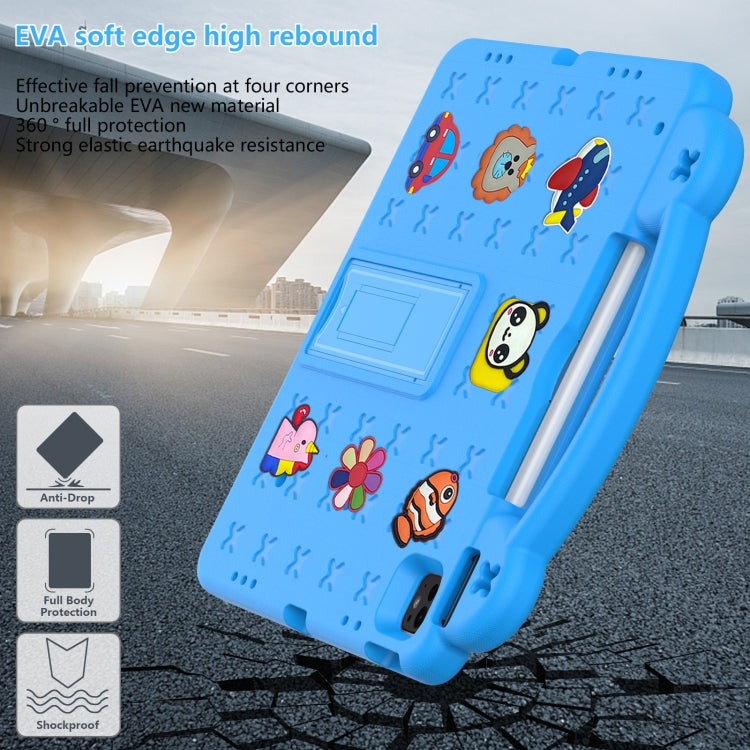 For iPad Pro 12.9 2022 / 2021 Handle Kickstand Children EVA Shockproof Tablet Case(Sky Blue) - iPad Pro 12.9 (2022/2021) Cases by buy2fix | Online Shopping UK | buy2fix