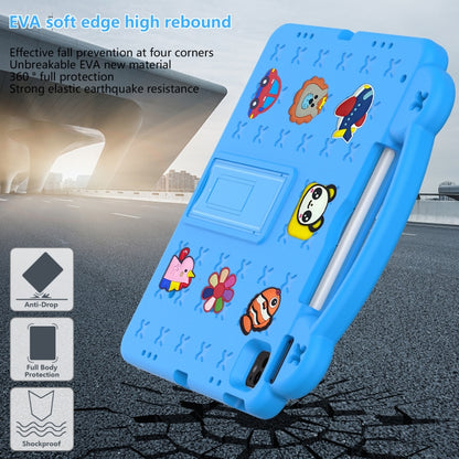 For iPad Pro 12.9 2022 / 2021 Handle Kickstand Children EVA Shockproof Tablet Case(Sky Blue) - iPad Pro 12.9 (2022/2021) Cases by buy2fix | Online Shopping UK | buy2fix