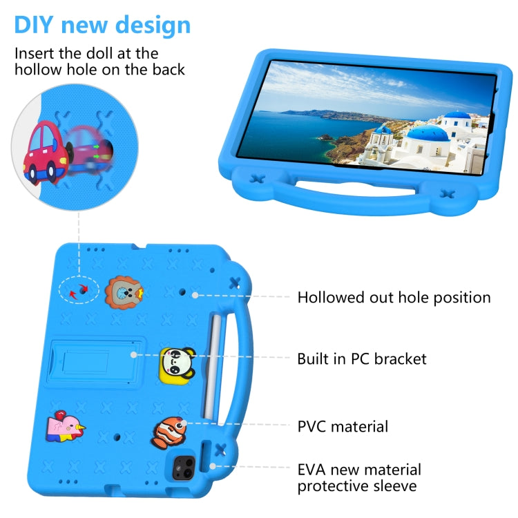 For iPad Pro 12.9 2022 / 2021 Handle Kickstand Children EVA Shockproof Tablet Case(Sky Blue) - iPad Pro 12.9 (2022/2021) Cases by buy2fix | Online Shopping UK | buy2fix
