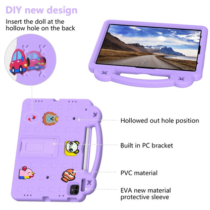 For iPad Pro 12.9 2022 / 2021 Handle Kickstand Children EVA Shockproof Tablet Case(Light Purple) - iPad Pro 12.9 (2022/2021) Cases by buy2fix | Online Shopping UK | buy2fix