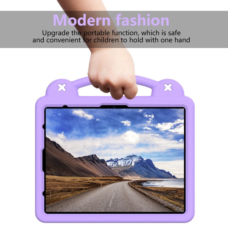 For iPad Pro 12.9 2022 / 2021 Handle Kickstand Children EVA Shockproof Tablet Case(Light Purple) - iPad Pro 12.9 (2022/2021) Cases by buy2fix | Online Shopping UK | buy2fix