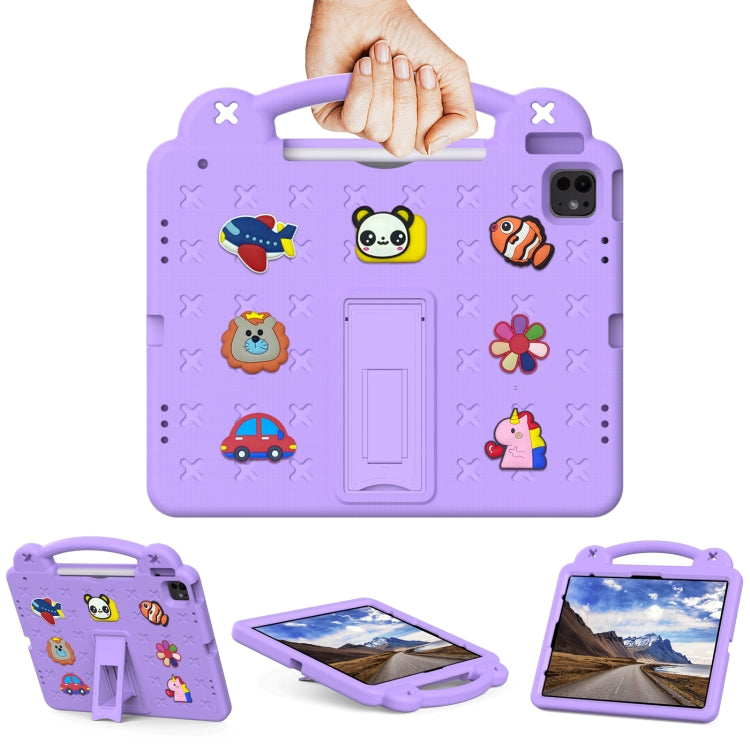 For iPad Pro 12.9 2022 / 2021 Handle Kickstand Children EVA Shockproof Tablet Case(Light Purple) - iPad Pro 12.9 (2022/2021) Cases by buy2fix | Online Shopping UK | buy2fix