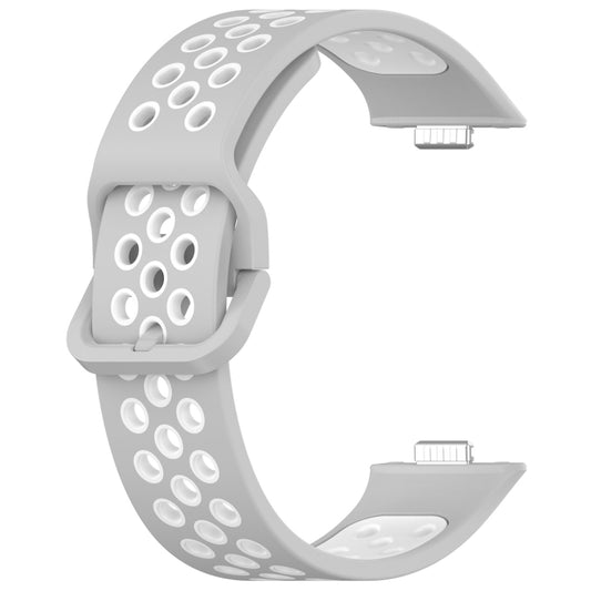 For Huawei Watch Fit 3 Two Color Silicone Sports Watch Band(Grey+White) by buy2fix