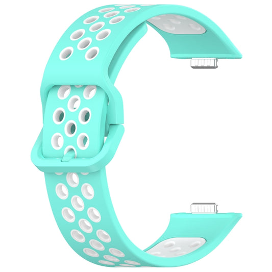 For Huawei Watch Fit 3 Two Color Silicone Sports Watch Band(Teal+White) by buy2fix