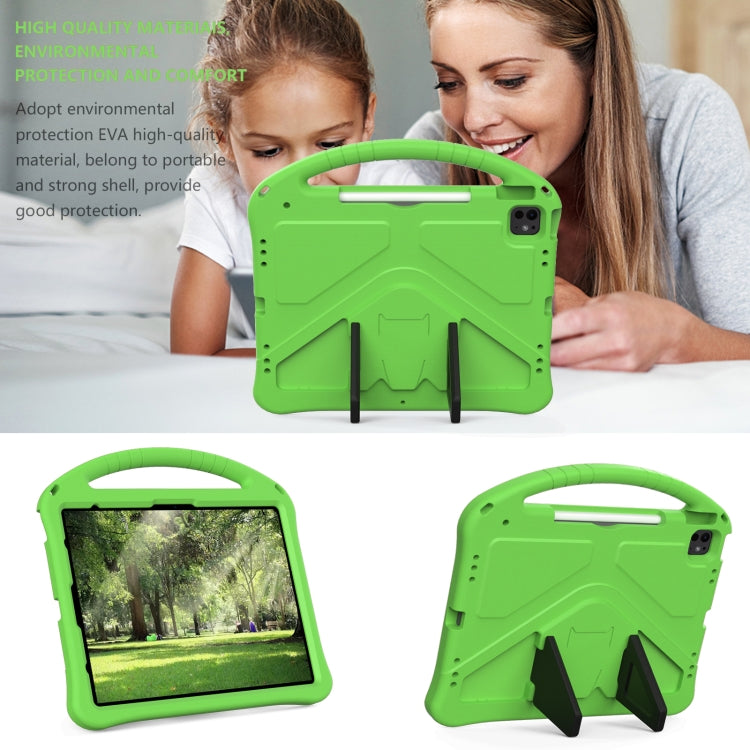 For iPad Air 13 2025 / 2024 EVA Shockproof Tablet Case with Holder(Green) by buy2fix