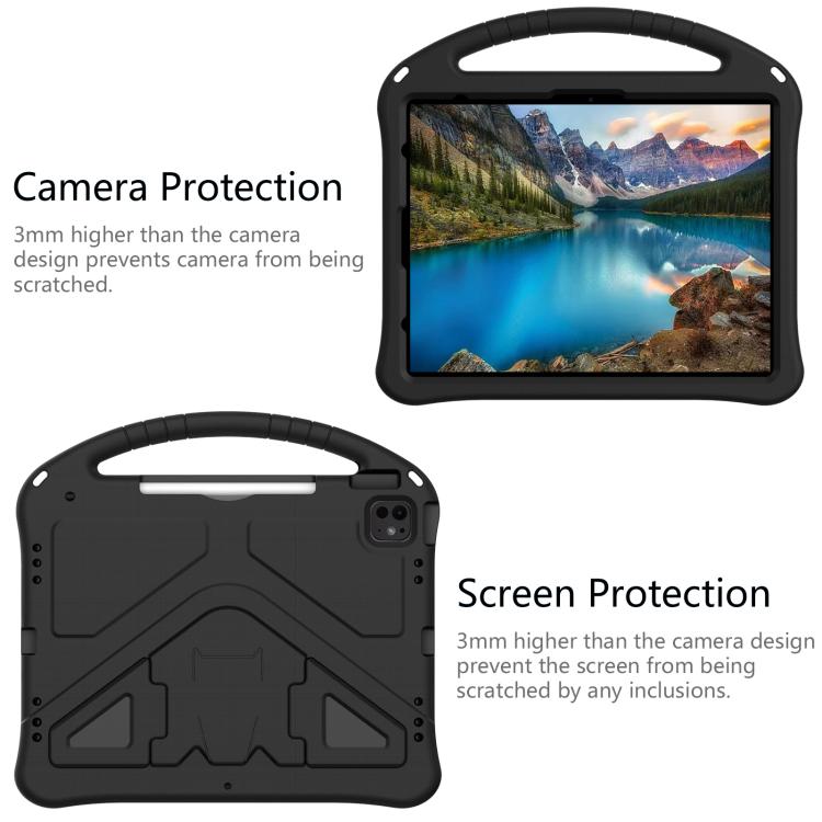 For iPad Pro 13 2025 / 2024 EVA Shockproof Tablet Case with Holder(Black) by buy2fix