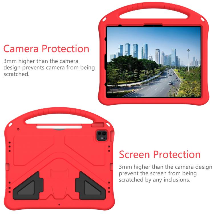 For iPad Pro 13 2025 / 2024 EVA Shockproof Tablet Case with Holder(Red) by buy2fix