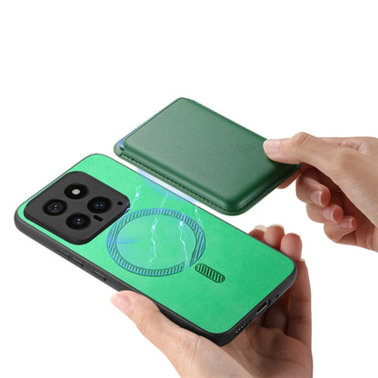 For Xiaomi Redmi K70 / K70 Pro 5G Retro Magsafe Card Bag PU Back Cover Phone Case(Green) - K70 Pro Cases by buy2fix | Online Shopping UK | buy2fix