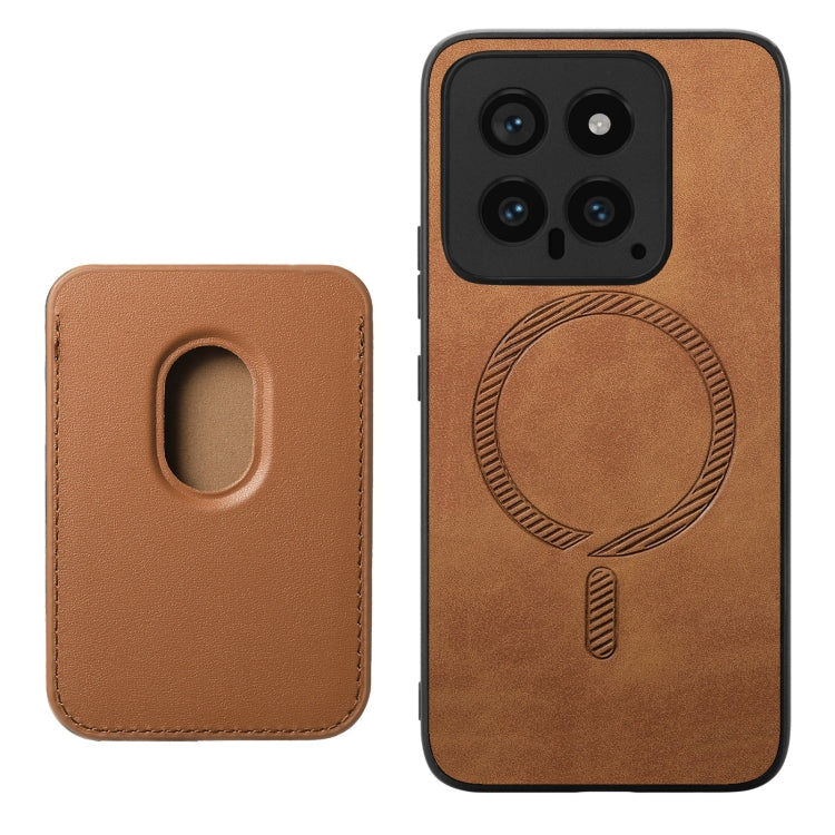 For Xiaomi Redmi K70 / K70 Pro 5G Retro Magsafe Card Bag PU Back Cover Phone Case(Brown) - K70 Pro Cases by buy2fix | Online Shopping UK | buy2fix