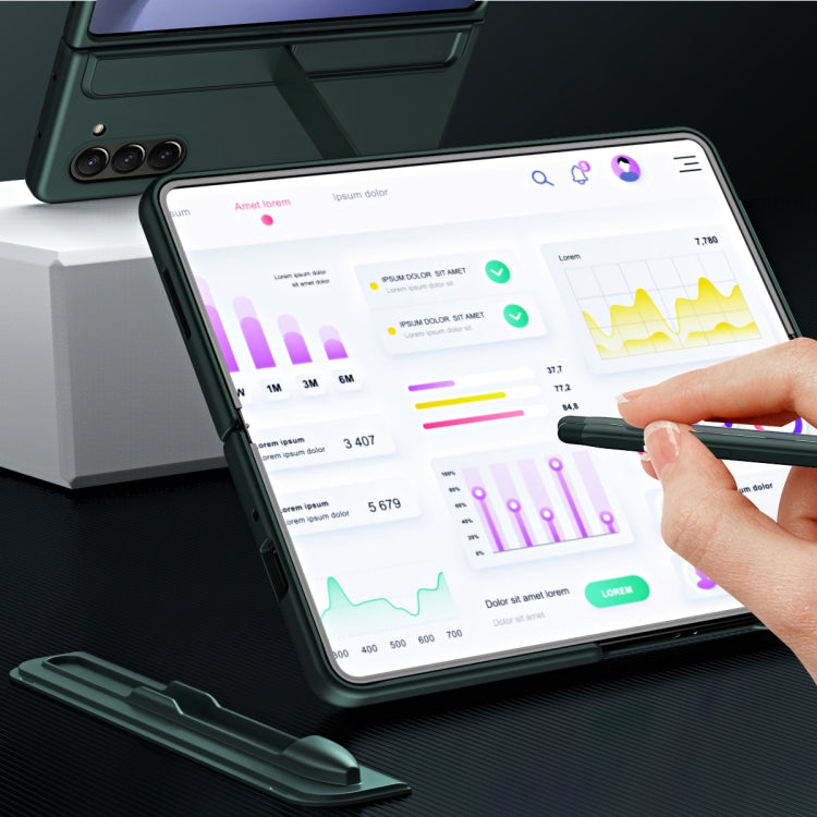 For Samsung Galaxy Z Fold6 5G 2 in 1 Holder Shockproof Phone Case with Pen Slot(Black) - Galaxy Z Fold6 5G Cases by buy2fix | Online Shopping UK | buy2fix